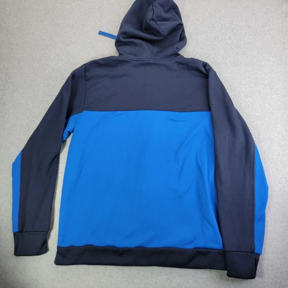 The North Face Hoodie Mens Large Blue Full Zip Fleece Logo High Neck Lined